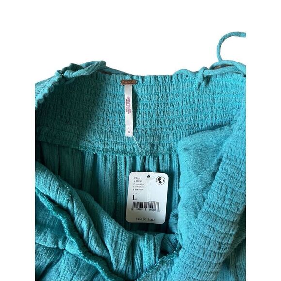 NEW Free People Blue Heat Haze Maxi Dress Size L Endless Summer Linen blend - Picture 9 of 10